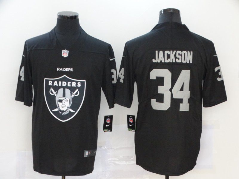 Men Oakland Raiders #34 Jackson Black Nike Team logo fashion NFL Jersey